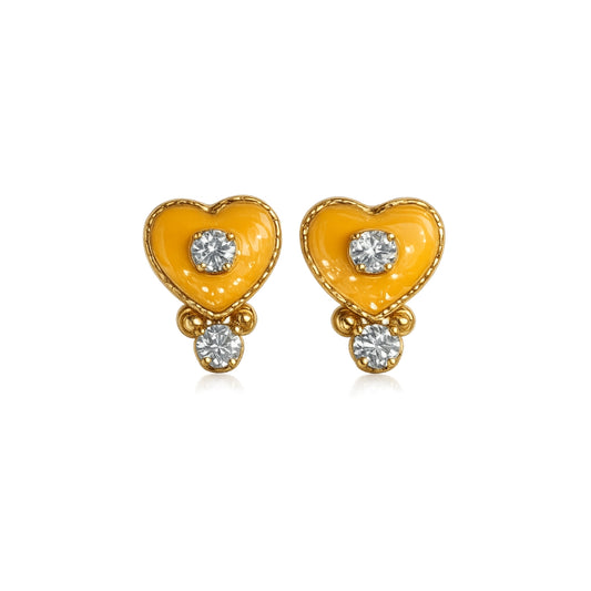 Premium Yellow Jarkan Stone Laddu Gopal Earrings (Size 0-6)