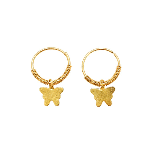 Premium Butterfly Design Golden Earrings for Bal Gopal & Kanha (Size 0-6)