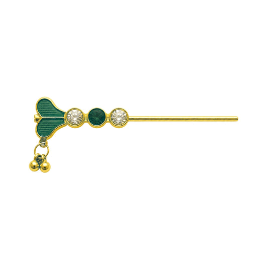 Emerald Green Color with Stone Studded Laddu Gopal Bansuri