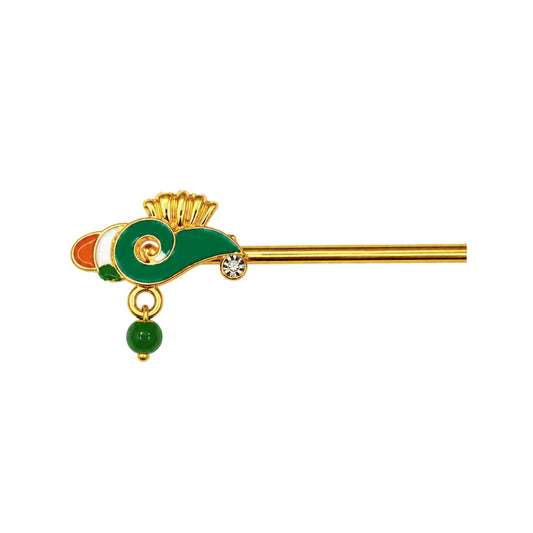 Emerald Green Meenakari Laddu Gopal Bansuri Beautiful Krishna Murli for Pooja