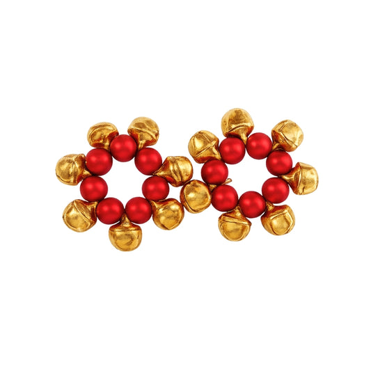 Beautiful Designer Red Beads Ghungroo Payal for Laddu Gopal (Size 0-6)