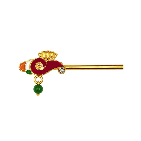 Vibrant Red Meenakari Laddu Gopal Bansuri Traditional Krishna Flute for Idol