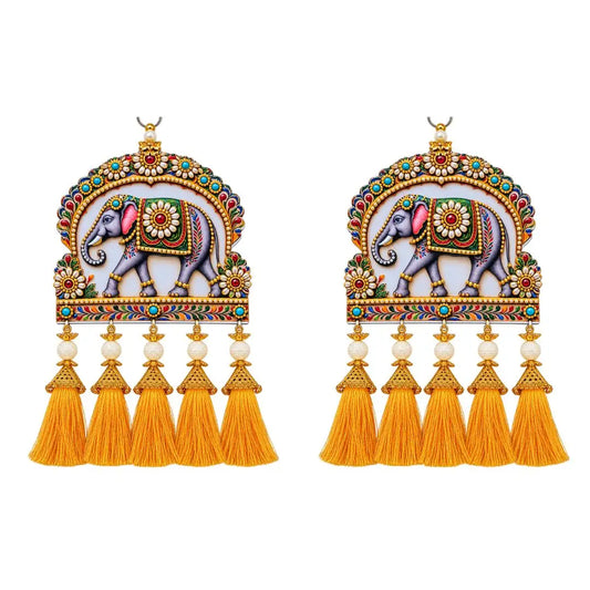 Traditional Elephant Door Latkan Pair for Diwali Decoration