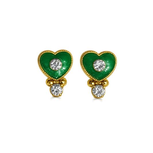 Premium Designer Green Jarkan Stone Laddu Gopal Earring (Size 0-6)
