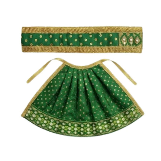 Fancy Maa Durga Green Color Lehenga with Patka