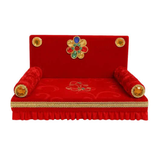 Beautiful Red Velvet Singhasan for Bal Gopal