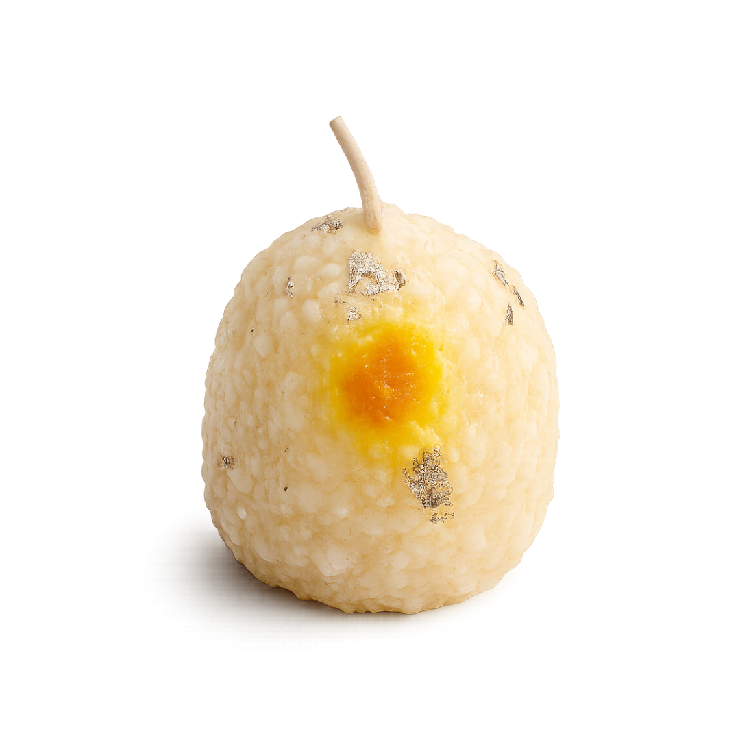 Premium Laddu Design Silver-Coated Festive Decorative Candle