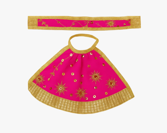 Maa Durga Pink Color Lehenga Chunri with Patka