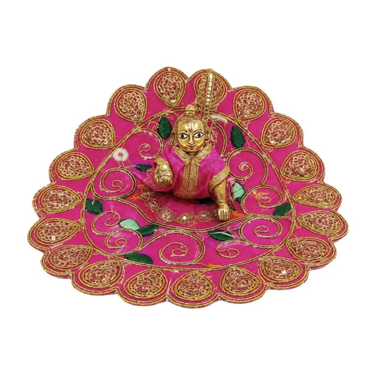 Pink Laddu Gopal Heavy Dress Designer Kanha Ji Poshak