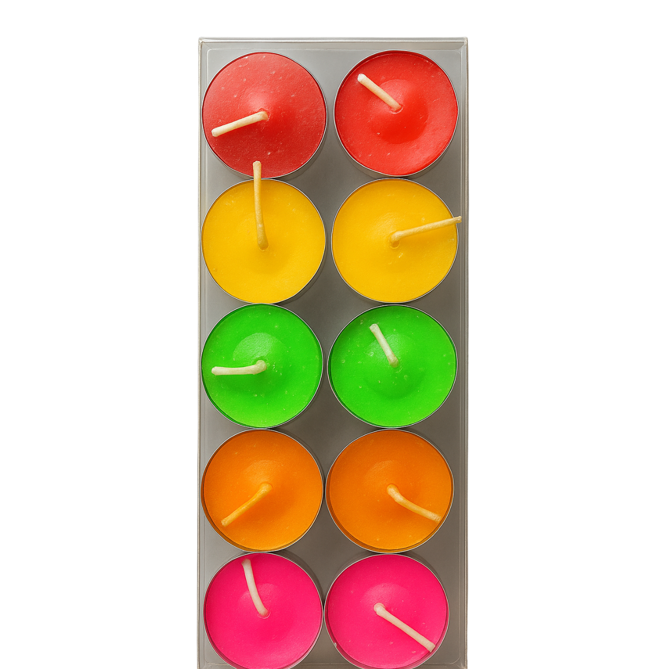 Colorful Scented Tealight Candles – Pack of 10 Vibrant Aromatherapy Candles