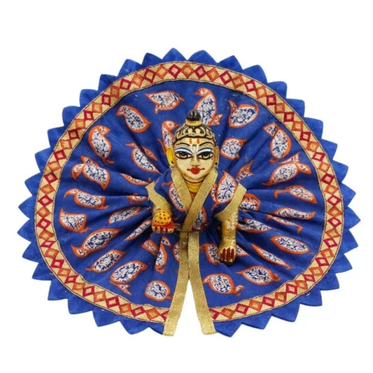 Leaf Printed Blue Summer Poshak For Bal Gopal