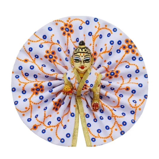 Laddu Gopal Cotton Orange Dress for Summer