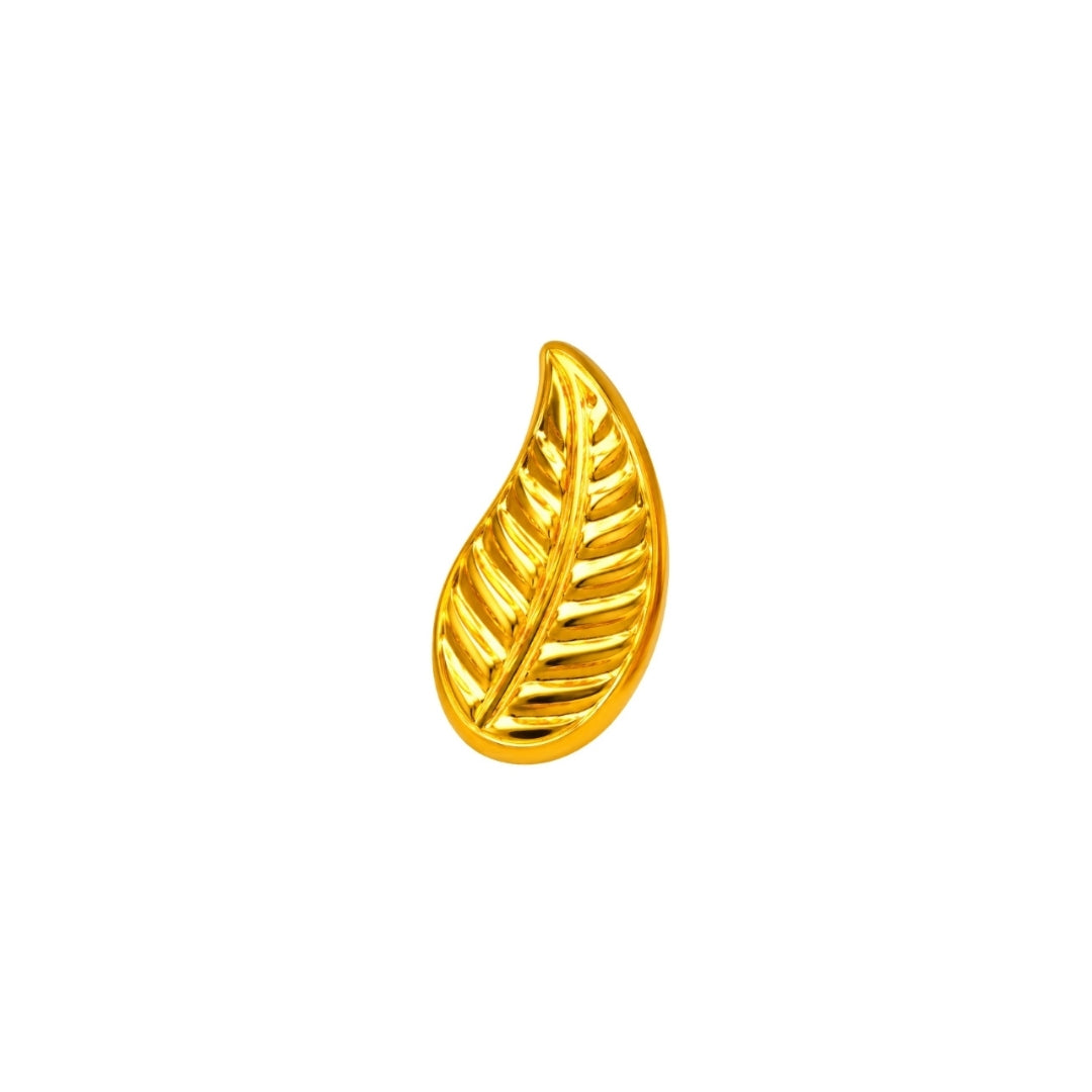 Leaf Design Golden Nose Pin / Nath for Laddu & Bal Gopal (Size 0-6)