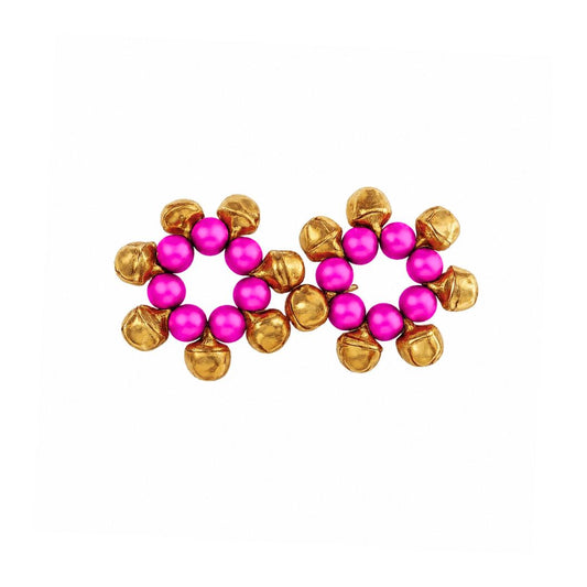 Beautiful Designer Pink Beads Ghungroo Payal for Laddu Gopal (Size 3-6)