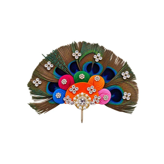 Handcrafted Peacock Feather Kalangi for Laddu Gopal & Kanha Ji Mukut
