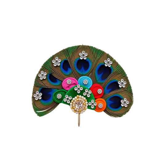 Handcrafted Peacock Feather Kalangi for Laddu Gopal & Krishna Pagdi