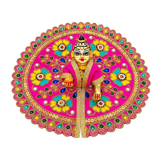 Premium Rani Pink Heavy Embroidered Laddu Gopal Poshak - Size 4