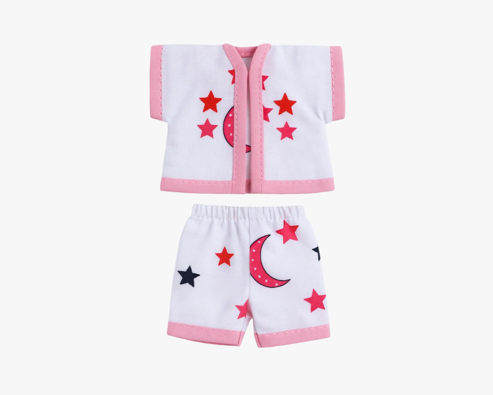Star & Moon Printed Pink Cotton Night Suit for Kanha ji Lordkart
