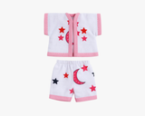 Star & Moon Printed Pink Cotton Night Suit for Kanha ji Lordkart
