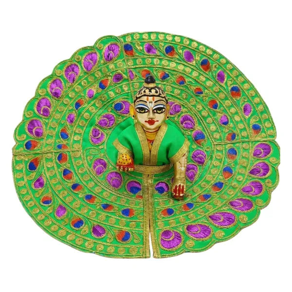 Meenakari Work Green Laddu Gopal Fancy Dress