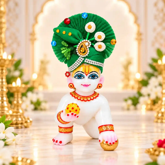 Designer Flower Work Pagdi for Bal Gopal Idol