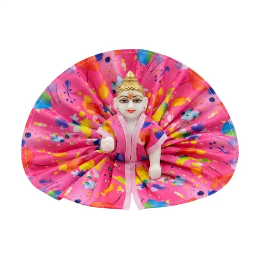 Vibrant Pink Multi-Color Printed Laddu Gopal Dress (Poshak)