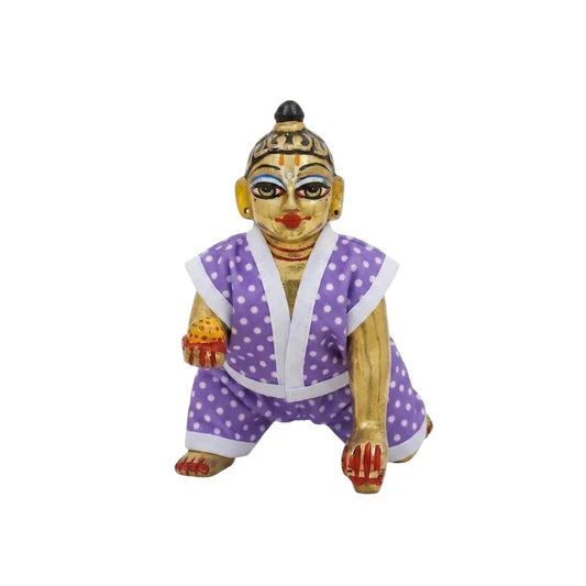 Purple Cotton Summer Night Suit for Laddu Gopal