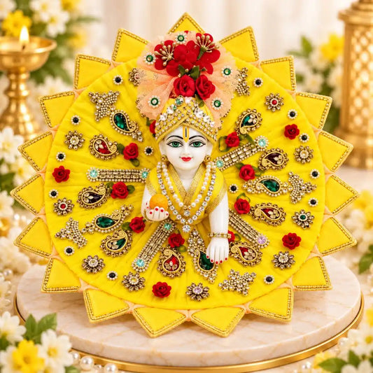 Premium Laddu Gopal Heavy Dress with Stone Work & Floral Design (Size 1,2,4,5,6)