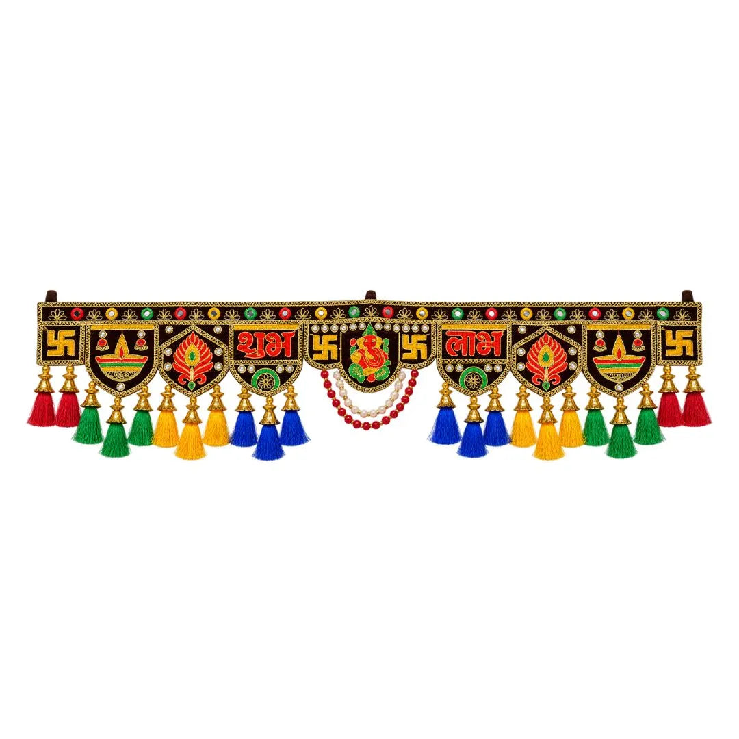 Diwali Shubh Labh Toran with Swastik & Lakshmi Ganesh Decoration