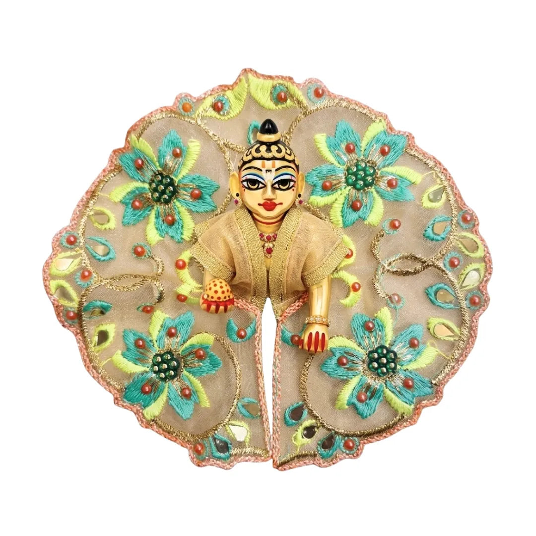 Floral and Lace Decorative Transparent Dress for Laddu Gopal ji