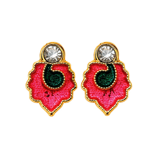 Premium Pink Color Jarkan Earrings for Laddu Gopal (Size 0-6)