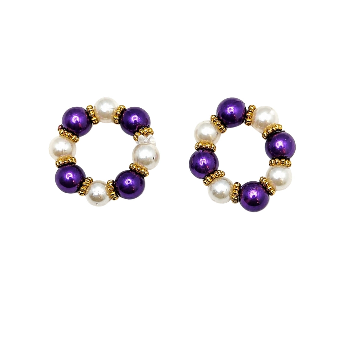 Premium Purple & Silver Pearl Kangan for Laddu Gopal (Sizes 2, 3, 4)