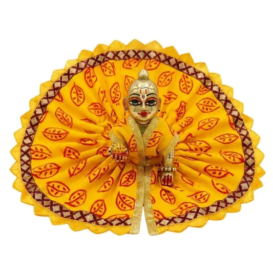 Leaf Printed Yellow Summer Poshak for Bal Gopal