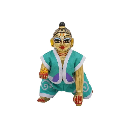 Light Green Cotton Summer Night Dress for Kanha Ji
