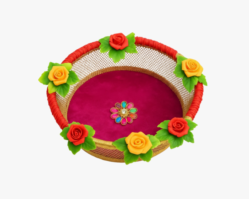 Decorative Flower Violet Tokri for Laddu Gopal Lordkart