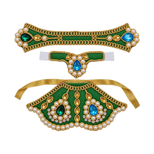 Premium Green Mata Rani Poshak Set with Beads & Stone Work– 3 Inch (Copy)