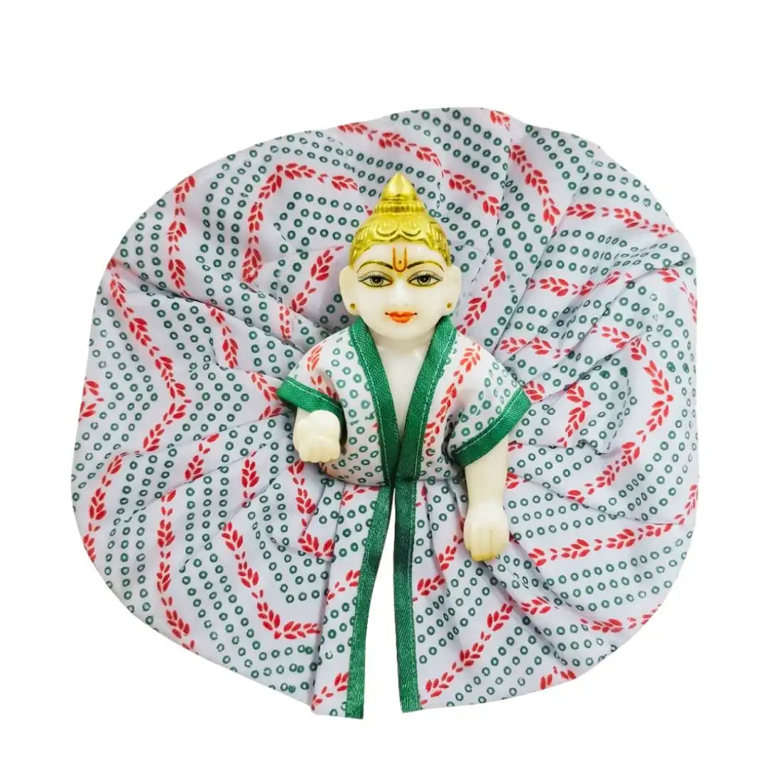 Beautiful Green Printed Dress for Laddu Gopal