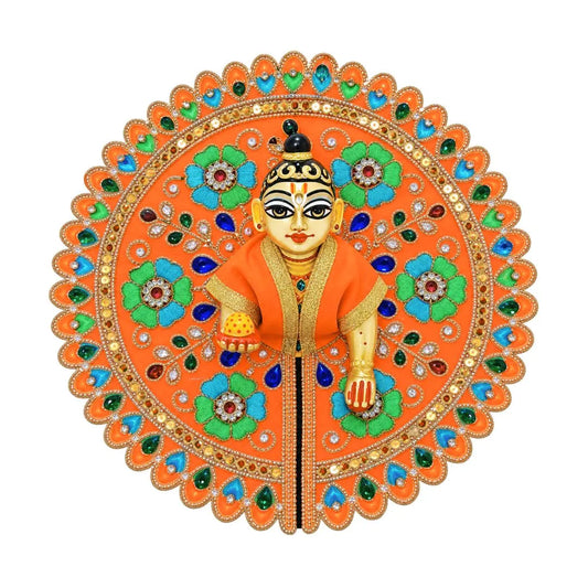 Premium Orange Heavy Embroidered Laddu Gopal Poshak - Size 4