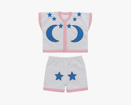 Star & Moon Printed Blue Cotton Night Suit for Kanha ji