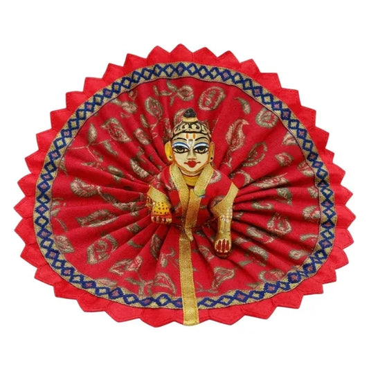Leaf Printed Red Summer Poshak For Bal Gopal