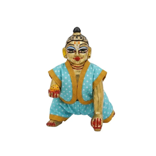 Sky Blue Cotton Summer Night Suit for Laddu Gopal