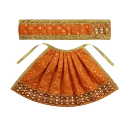 Fancy Orange Lehenga with Patka for Maa Durga