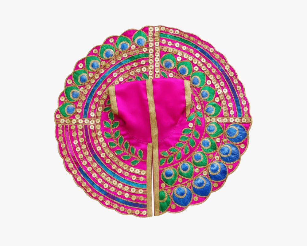 Meenakari Work Pink Laddu Gopal Fancy Dress Lordkart