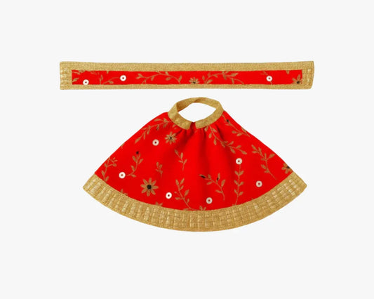 Orange Lehenga Chunri with Patka for Maa Durga Lordkart