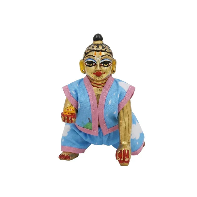 Cloud Printed Sky Blue Cotton Night Suit for kanha ji