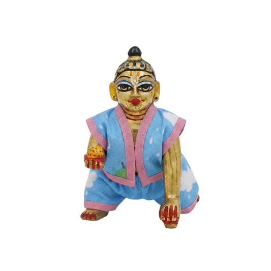 Cloud Printed Sky Blue Cotton Night Suit for kanha ji
