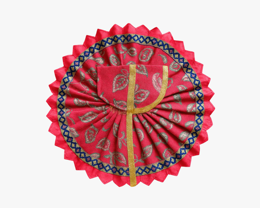Leaf Printed Pink Summer Poshak For Bal Gopal