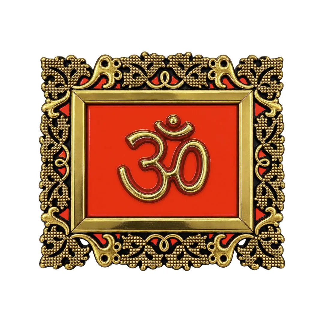 Decorative Golden Om (ॐ) Sticker for Diwali Puja