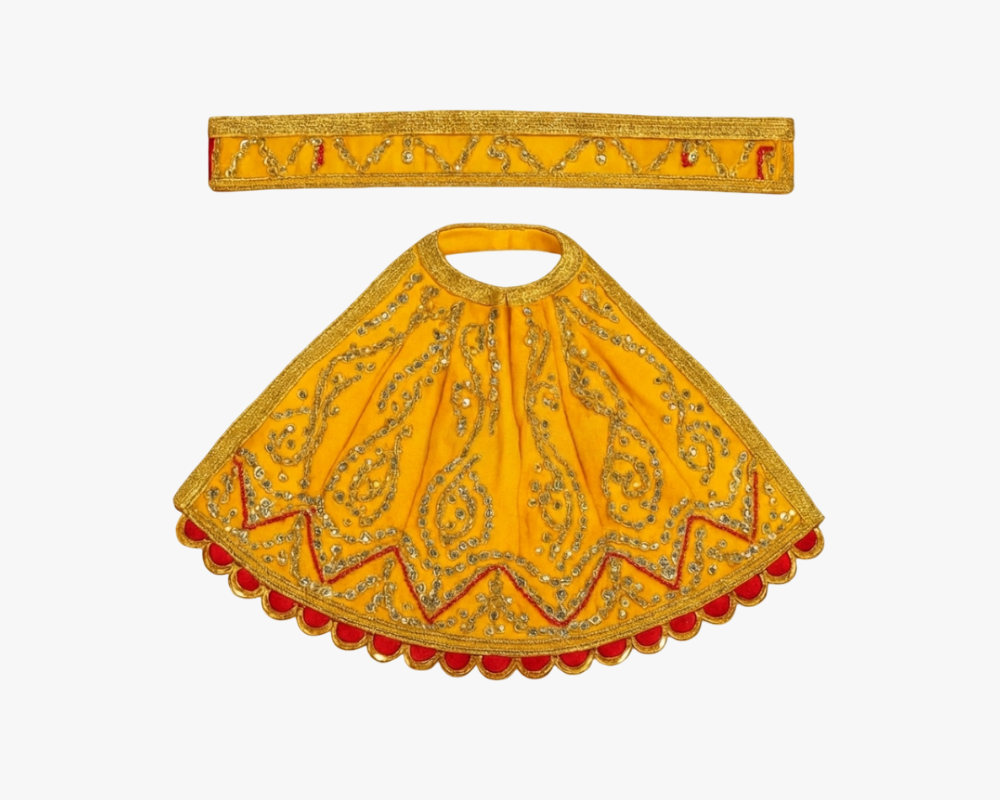 Yellow Lehenga Chunri with Patka for Maa Durga Lordkart