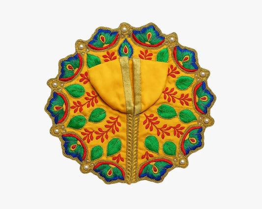 Peacock Embroidered Yellow Dress for Laddu Gopal Lordkart